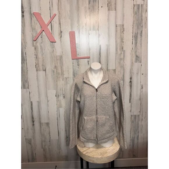 Natural Reflections Sweaters - Natural Reflections Women Sz XL, Fleece Zip Up  Jacket Beige Oatmeal